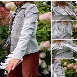 Fringe jean jacket for bride/wedding